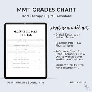Manual Muscle Testing (MMT) Chart | Occupational & Physical Therapy Reference Guide | Digital Download