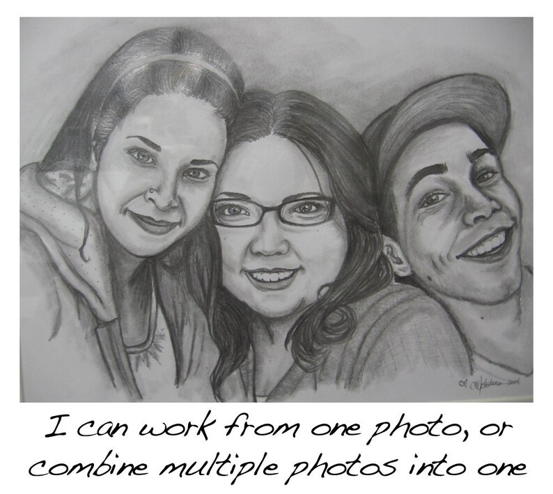 Custom Portrait Order Your Personalized, Hand-Drawn Portrait 11x14 art Special Gift Idea image 4