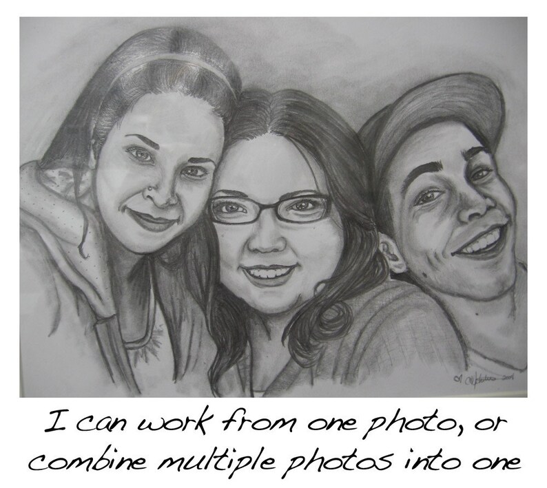 Custom Portrait Order Your Personalized, Hand-Drawn Portrait 11x14 art Special Gift Idea Bild 4