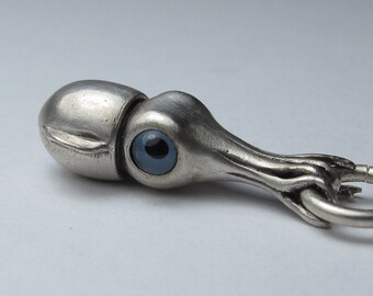 silver squid tiny sterling silver cephalopod