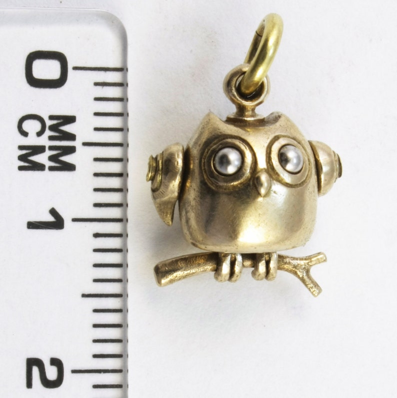 Owl necklace small STEELY OWL solid brass Etsy