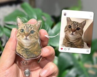 Benutzerdefinierte Katzen Gesicht Abzeichen Reel, Baby Gesicht Abzeichen Reel, Haustier Lustige Foto Badge Reel, Krankenschwester Abzeichen Reel, Weihnachten Abzeichen Reel, ID Badge Buddy