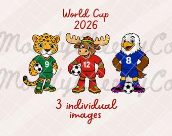 Imágenes PNG del Mundial 2026: México, Canadá, Estados Unidos, 3 imágenes individuales (descarga digital).