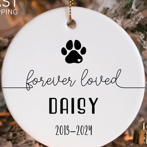 Personalized Dog Christmas Ornament - Personalized Cat Ornament - Custom Dog Name Christmas Ornament -Custom Gift - Pet Remembrance Ornament