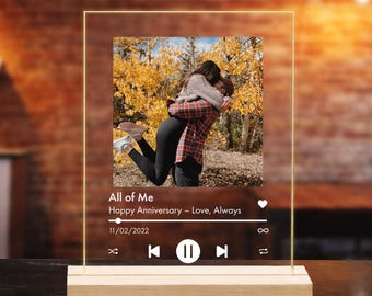 Personalized Gift Song Plaque Anniversary Gift For Him, Anniversary Gift For Boyfriend