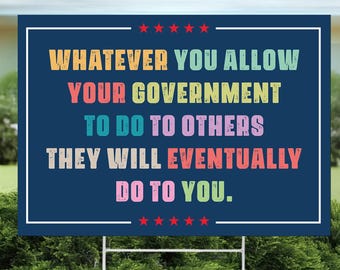Abolish ICE Yard Sign, Keep the Immigrants, Deport the Racists Lawn Sign, Anti-Trump, Resist Fascism Yard Sign with Metal H-Stake, Yard Sign