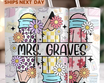 Personalized Pencil Teacher Tumbler: Back to School Gift