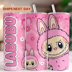 Labubu 20oz Stainless Steel Tumbler, Tumbler Gifts, Tumbler Party Gift, Tumblers, Labubu Tumblers, Cute Monster 0oz Custom Tumbler, Cute Cup