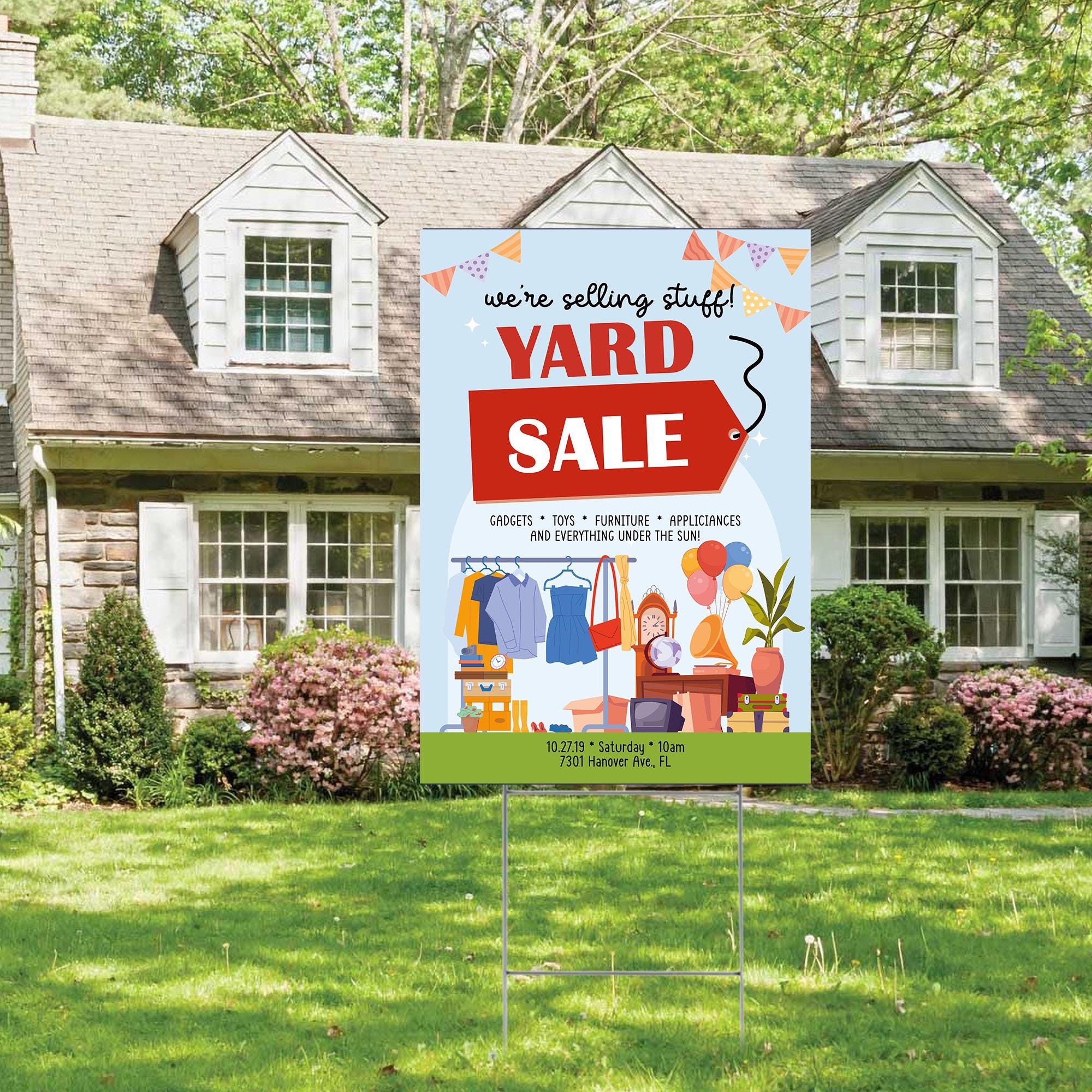 Fun Rummage Sale Sign Yard Sale Flyer Yard Sign, Community Rummage Sale Yard Sign, Garage ...