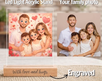 Personalized Clear Acrylic Photo Plaque Gift, Valentine's Day Gift, Custom Text Picture
