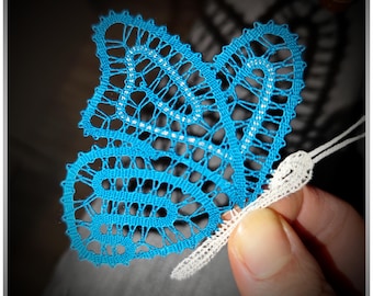 Motivo de mariposa primaveral: patrón de encaje de bolillos en formato PDF para descargar al instante (incluye vídeo del proceso de elaboración)