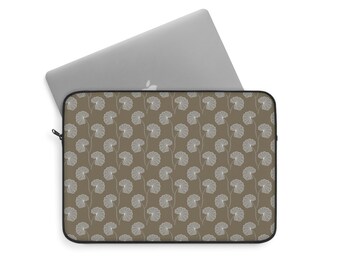 Olive Green Lotus Laptop Sleeve, Chic Trendy Laptop Briefcase