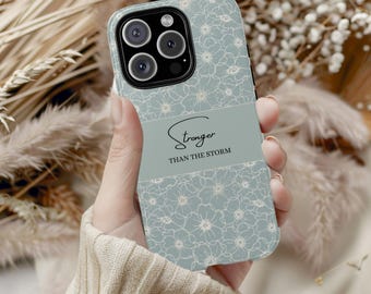 Inspirational Bible Verse Phone Case: Vintage Floral Christian Phone Cover