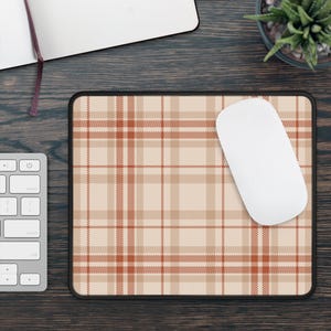 Orange Plaid Mouse Pad Aesthetic Desk Mat Stylish Desk Décor & Desk Accessories Large Gaming Mouse Pad Christmas Gift for Coworker