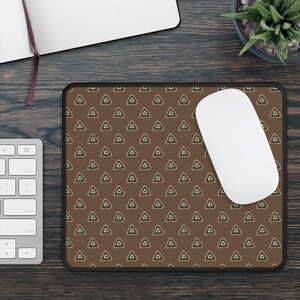 Geometric Triangle Mousepad, Tan Brown, Non-Slip Neoprene
