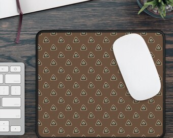 Geometric Triangle Mousepad, Tan Brown, Non-Slip Neoprene