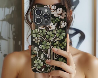 Art Nouveau Stained Glass Shamrock Phone Case