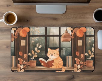 Kawaii Desk Mat, Anime Mouse Pad Cat, Extended Mouse Pad, Large mouse pad , Desk Accessories, Cute desk decor, Gift Ideas