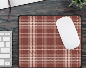 Red Plaid Mouse Pad Aesthetic Desk Mat Stylish Desk Décor & Desk Accessories Large Mouse Pad Christmas Gift for Coworker