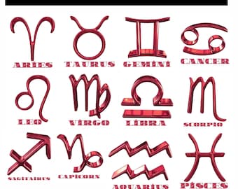 Minimalist Zodiac Symbols, Constellations SVG Bundle (Digital Files)