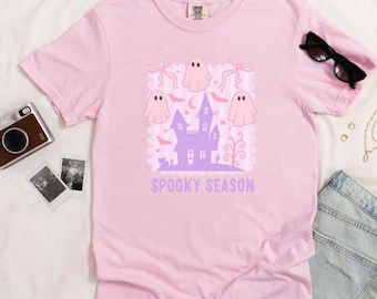 Pink Ghosts Halloween T-Shirt: Kawaii Spooky Season Tee