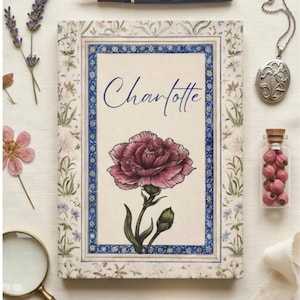 Personalized Birth Month Flower Journal: Custom Floral Hardcover Notebook, Teen Girl Birthday Gift, Customized Notebook for Women