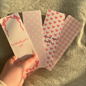 Coquette Bookmark | One more chapter bookmark, Cute bookmark, Bow Bookmark, Girly bookmark, Trendy Bookmarks