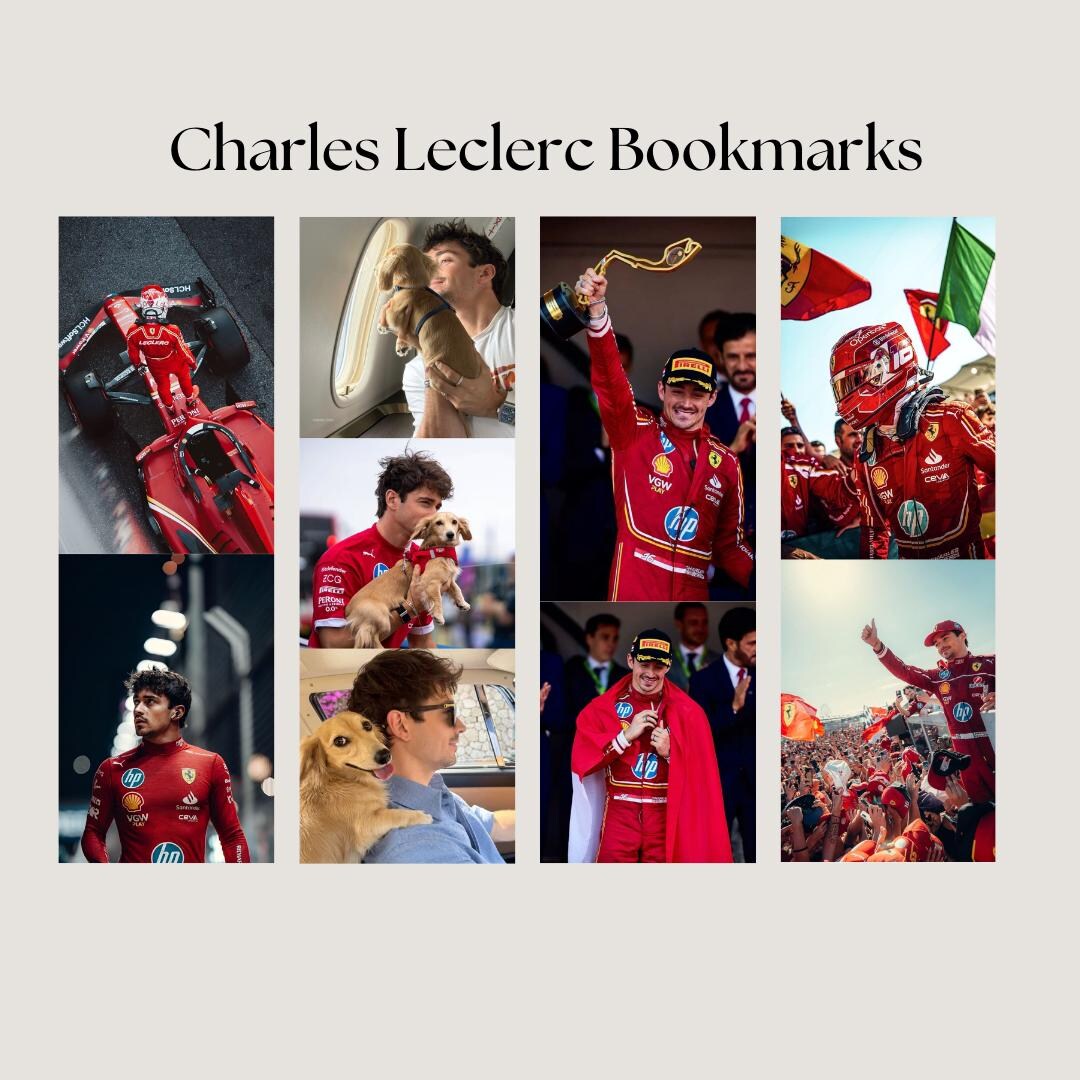 Charles Leclerc Bookmark Set | F1 Driver Digital Download | Printable ...
