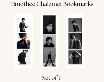 Marcapáginas de Timothée Chalamet - Juego de 3 imprimibles (descarga digital)