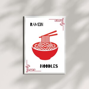 Japanische Ramen-Nudel Digitaldruck | Japanisches Essen Print, Ramen Art, Nudel Poster, Japan inspirierte Dekoration, Niedlich Ramen Print, druckbare Kunst