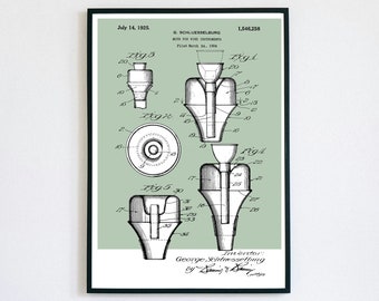 Harmon Mute For Trumpet Patent Print | Brass Band Instrument | Digital Download | Retro Polaroid Style | Room Decor | Vintage Music Poster