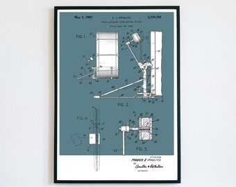 Bass Drum Patent Print | Printable Wall Art | Jazz Big Band | Digital Download | Retro Polaroid Style | Percussion | Vintage Music Poster