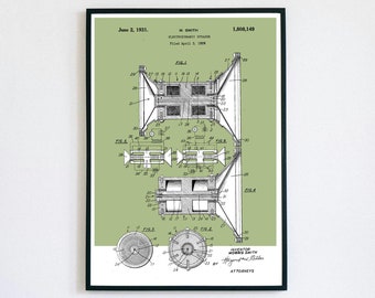 Speaker Patent Print | Music Recording Technology | Digital Download | Retro Polaroid Style | Room Decor | Vintage Musical Poster | Live