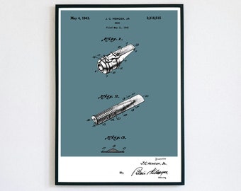 Saxophone Mouthpiece Patent Print | Woodwind Instrument Gear | Digital Download | Retro Polaroid Style | Wall Decor | Vintage Music Poster