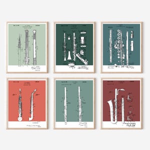 6 Bläser Patentdrucke Bündel | Druckbare Kunst |  Retro Polaroid | Musikinstrument | Digitaler Download | Vintage Musik Poster
