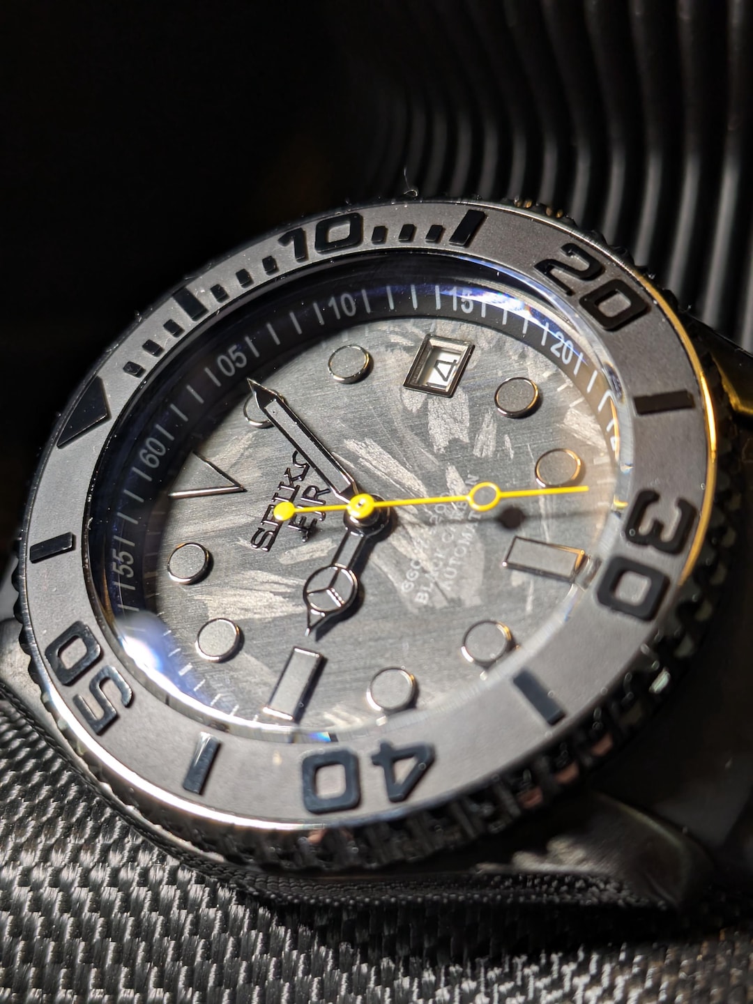 【NH35 MOD カスタム 自動巻 腕時計】ブラック シルバー ヴィンテージ NH35 MOD カスタム 自動巻 腕時計】ブラック シルバー ヴィンテージ