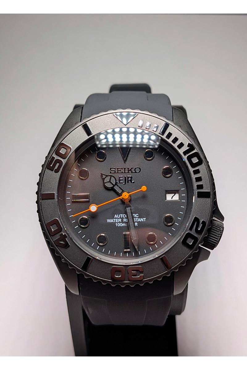 NH35 MOD カスタムウォッチ 腕時計 自動巻 ブラックストーン柄 SEIKO セイコー MOD NH35 自動巻き カスタムウォッチ 腕時計