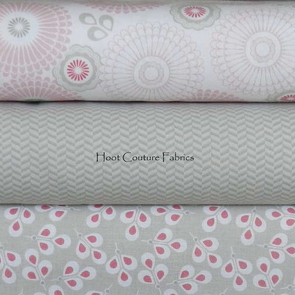 Willow Pink by My Mind's Eye for Riley Blake Fabrics - 1/4 yard (fat quarter) bundle - 3/4 yard total