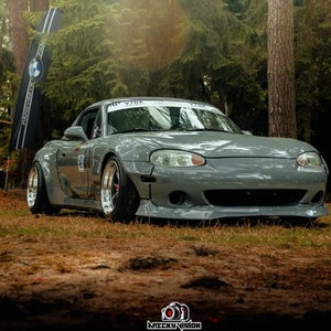 Mazda MX-5 NB FL MK2 Wide body kit Overfenders, Lip, Ducktail spoiler, side skirts