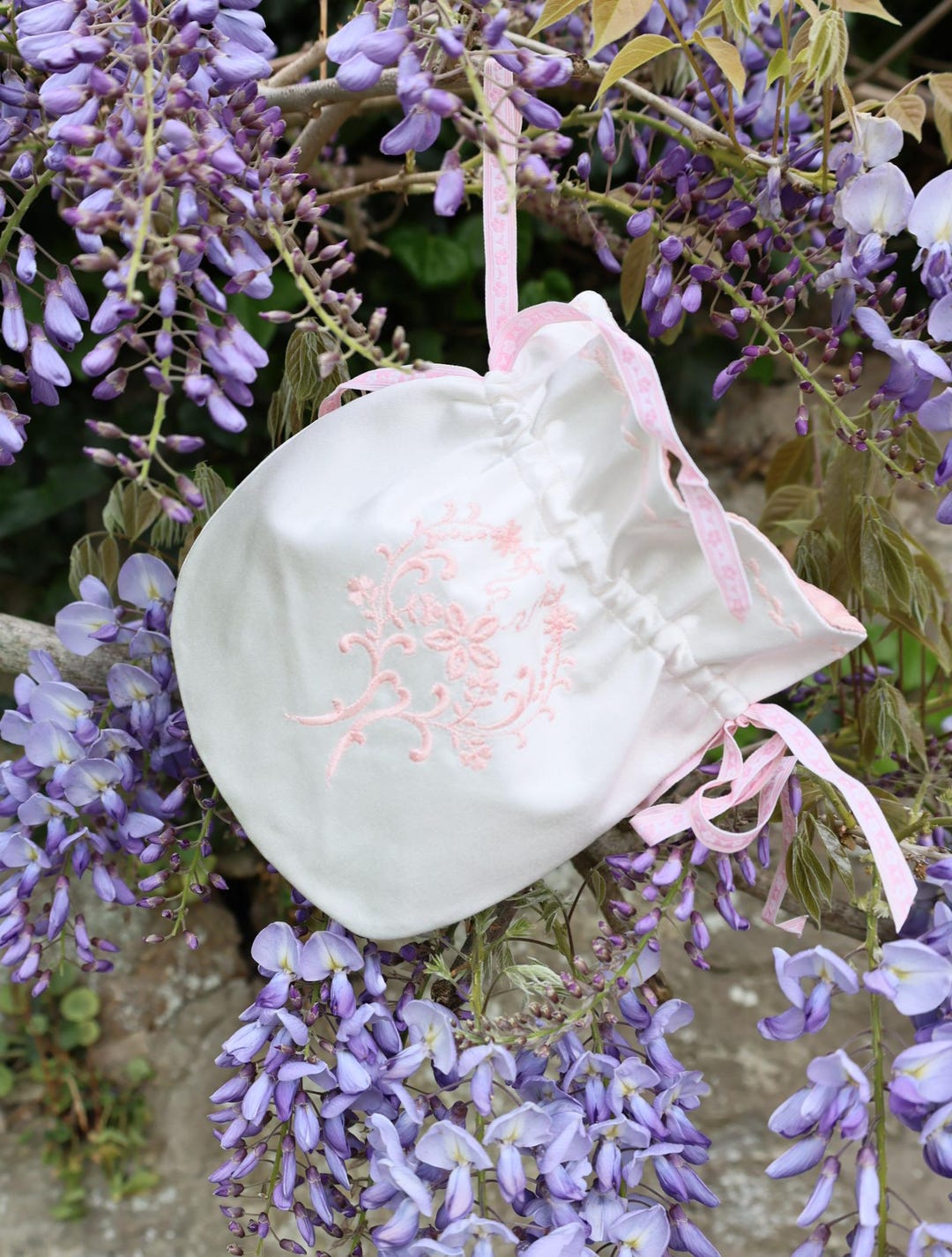 Victorian Edwardian Reticule Bag Handmade in Ivory Silk and Pink ...
