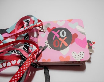 Valentines Day Mini Album, Valentines Scrapbook, Chipboard Album, Premade Album, Memory Book, Valentines Day Gift, 4x4