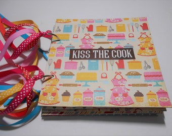 Recipe Album, Scrapbook Album, Chipboard Album, 7x7 Album, Keepsake Album, Premade, Recipe Book, Mini Album, Recipe Scrapbook, Cookbook