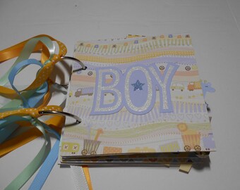 Baby Boy Mini Album, Premade Album, Memory Book, Scrapbook, Chipboard Album, 5x5, Photo Album, Baby Gift, Baby Shower, New Baby, Baby Boy