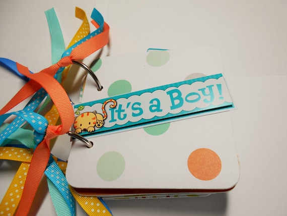 Baby Boy Mini Scrapbook Album Baby Boy Scrapbook Baby Boy Etsy