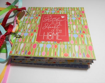 Recipe Album, Scrapbook Album, Chipboard Album, 7x7 Album, Keepsake Album, Premade, Recipe Book, Mini Album, Recipe Scrapbook, Cookbook