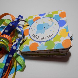 Baby Boy 1st Birthday Mini Album, Birthday Gift, Birthday Scrapbook, Premade Album, Chipboard Album, 4x4, Memory Book, Birthday Memories