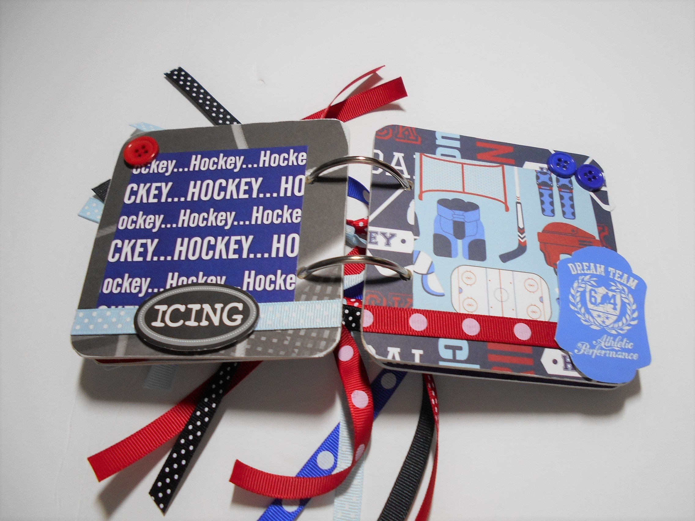 Hockey Mini Album Hockey Scrapbook Premade Album Chipboard Etsy