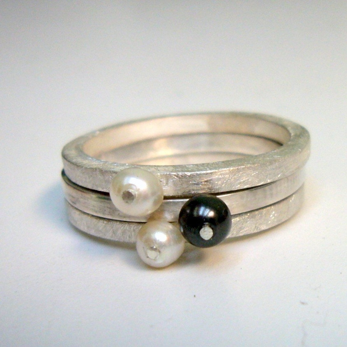 Emma Ring 2mm Sterling Silver Ball White Handmade Etsy