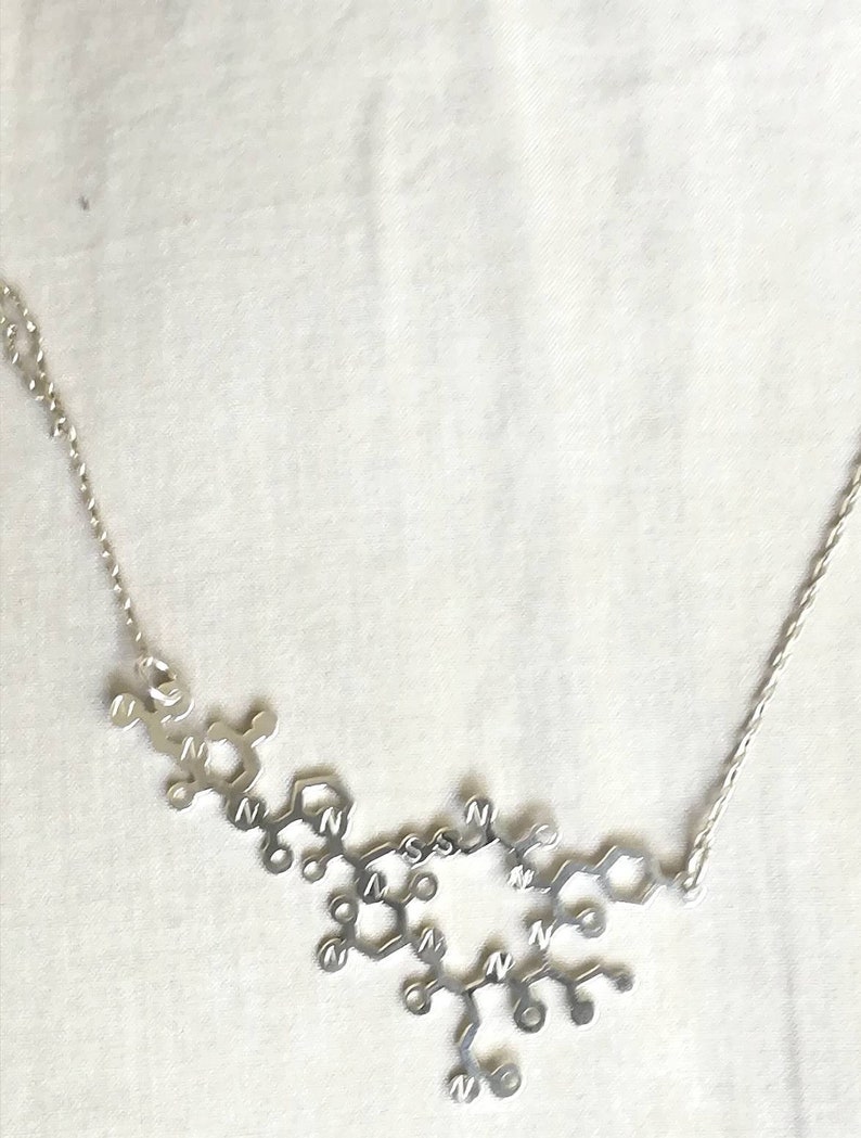 biology man Oxitocin sterling silver pendant woman necklace cience oxitocina plata