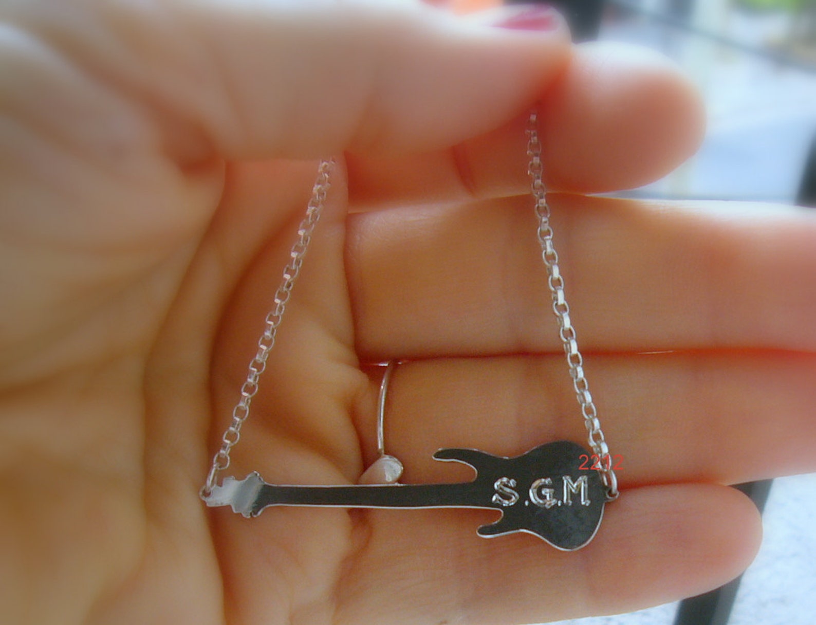 Bass Pendant Sterling Silver Guitar Necklace Personal Etsy